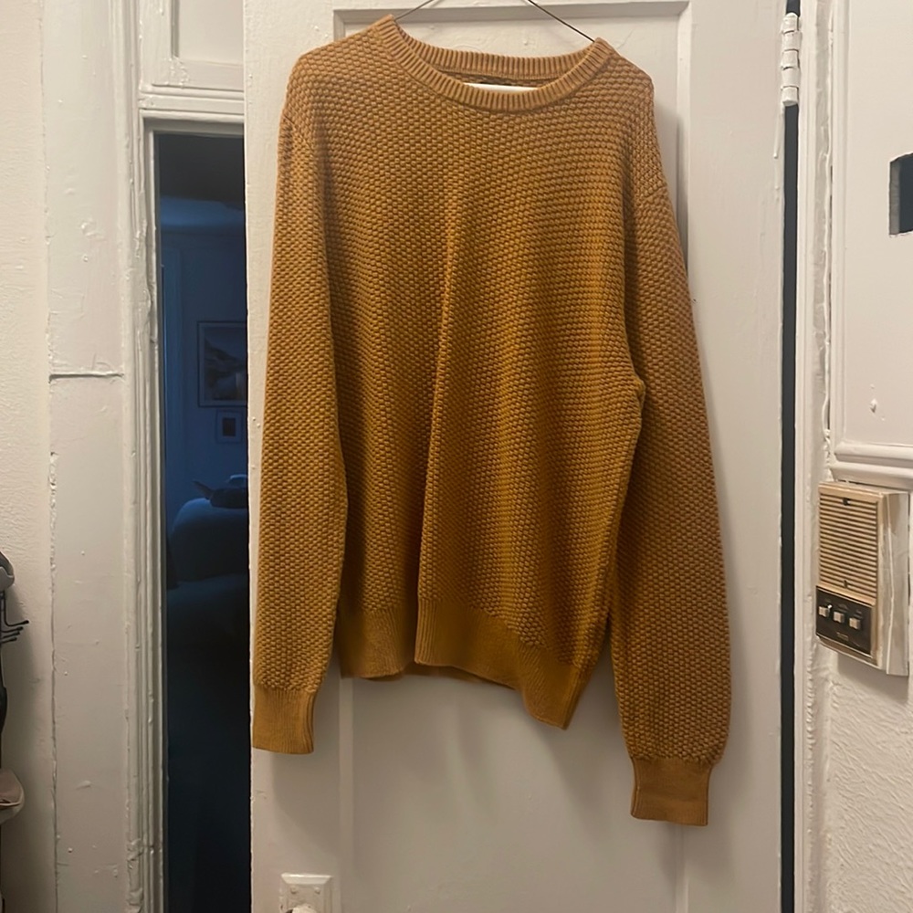 J Crew Gold Heavyweight Crewneck Sweater